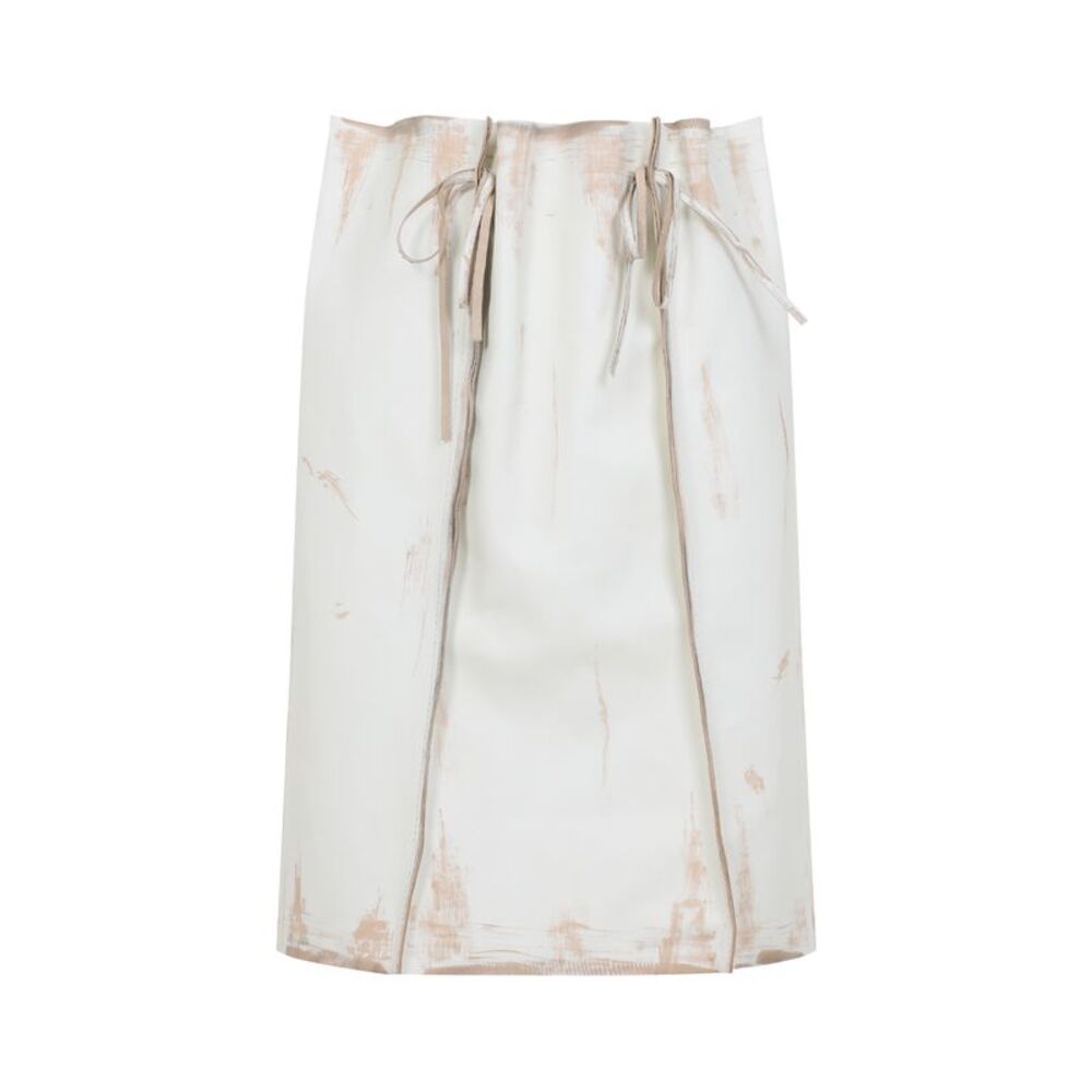 Prada Calf Leather Midi Skirt Women